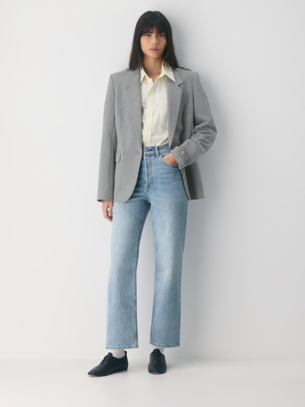Denim Forum Light Blue Straight-Leg Jeans